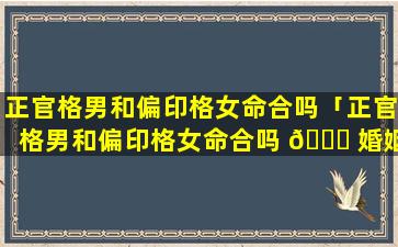 正官格男和偏印格女命合吗「正官格男和偏印格女命合吗 🐎 婚姻如何」